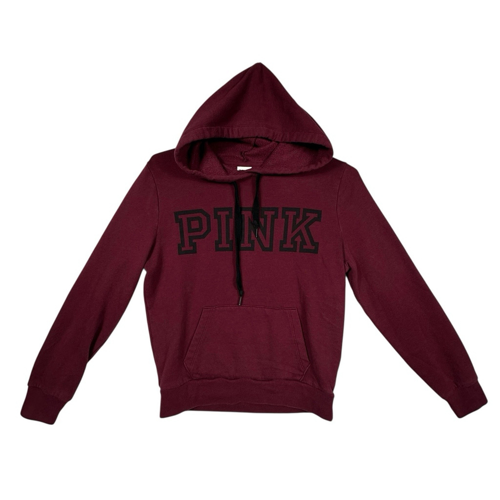 Victorias Secret Pink Hoodie Womens Small Maroon Pullover Hoodie Sweater